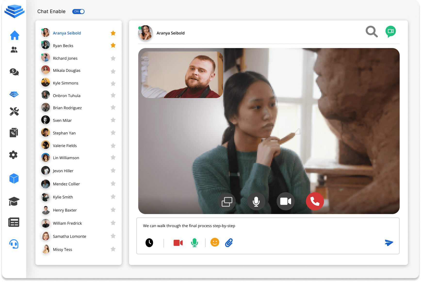 customer coaching live video calls in HD. Built in, no integrations.