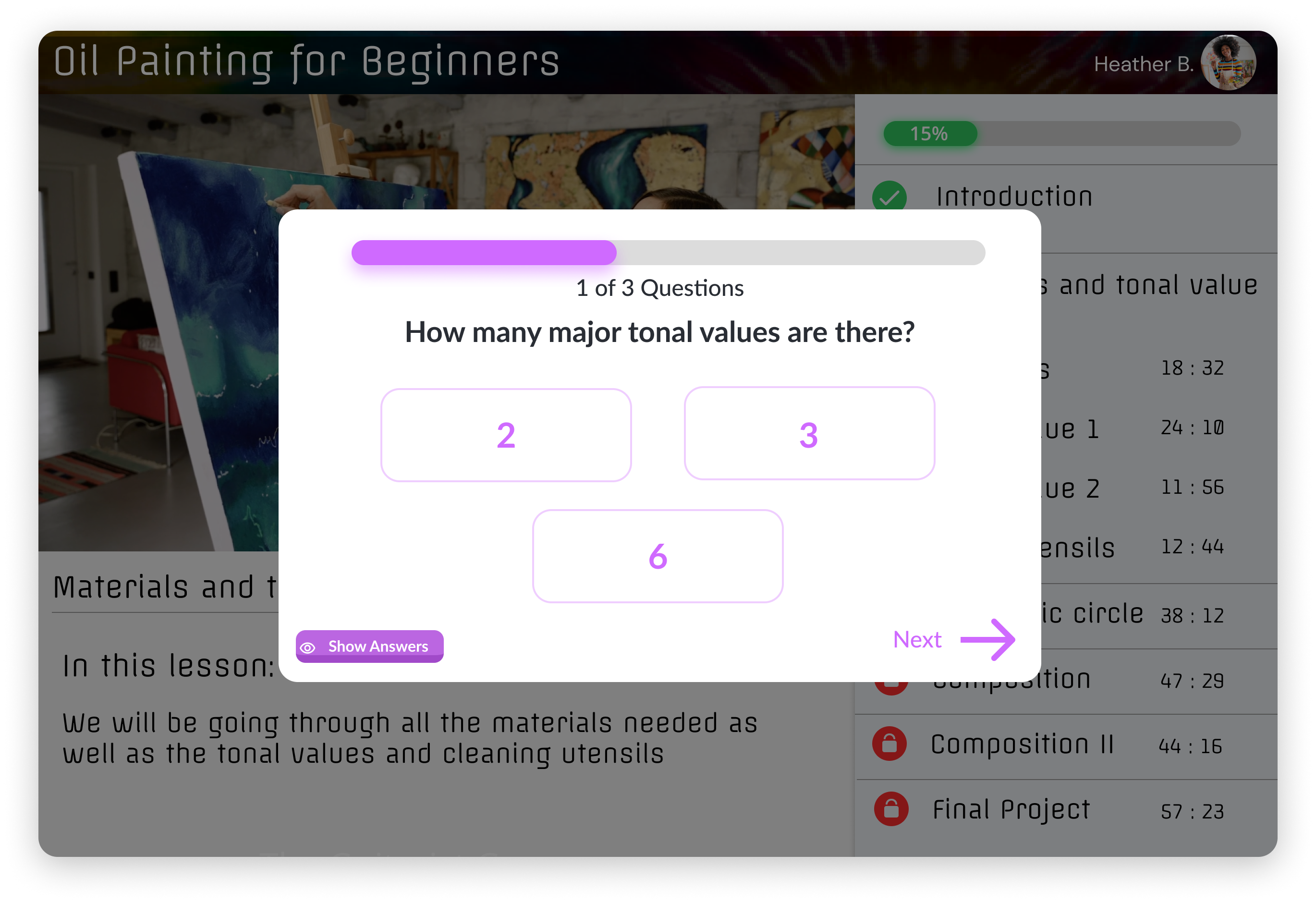 Give students quizzes for each lesson they take in their course.