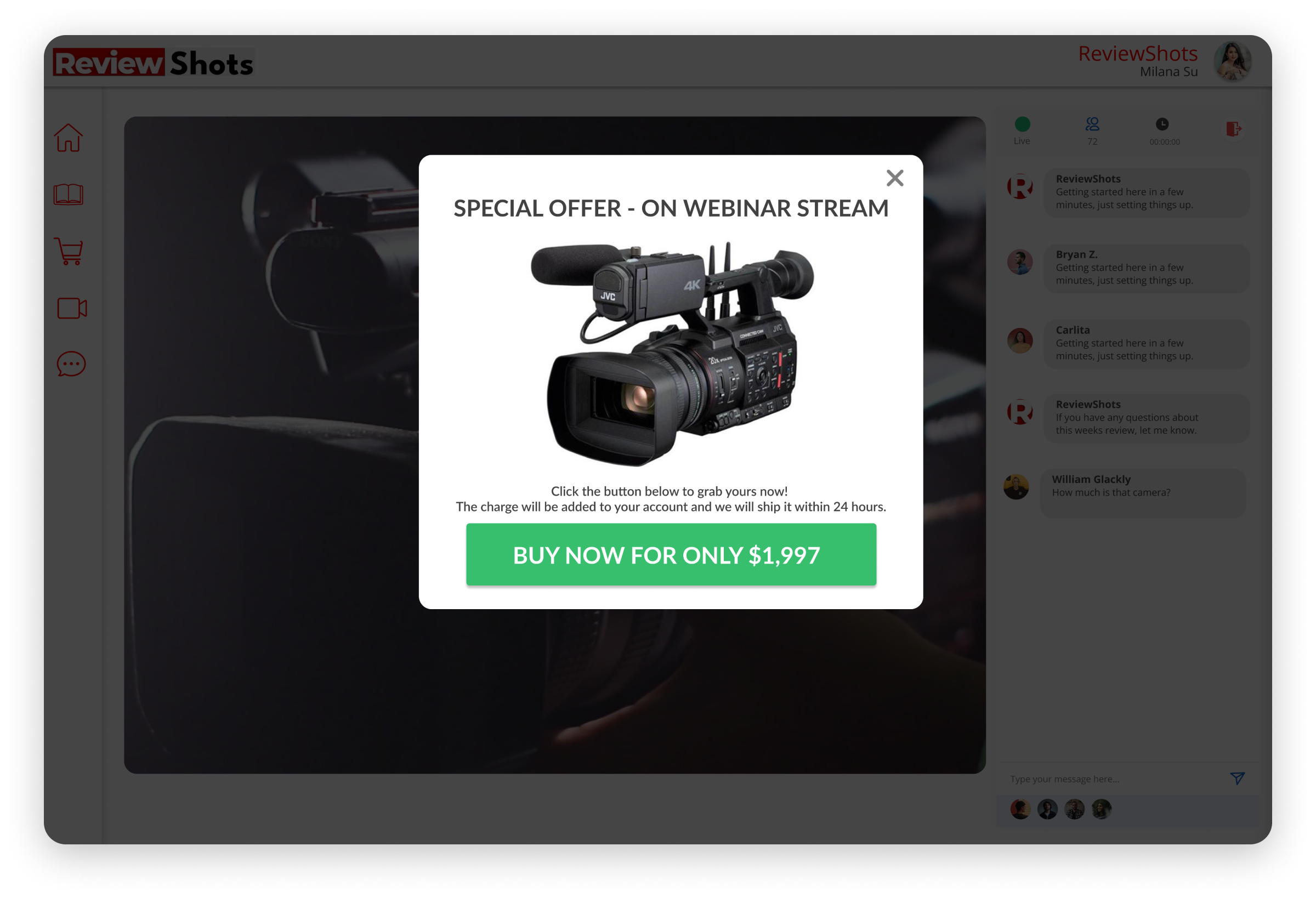 Sell more digital products to members on live streams.